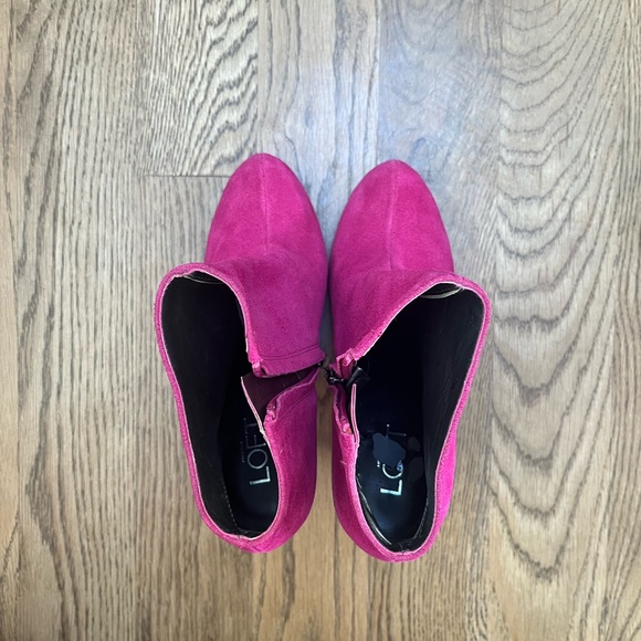 Loft Barbie Pink Suede Heeled Bootie - Ellie Bootie NWOT - Picture 3 of 7